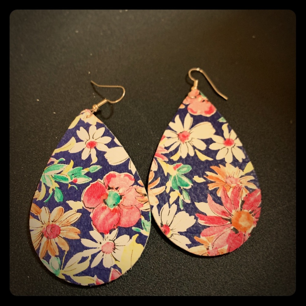 Large leather earrings